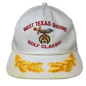West Texas Shrine Golf Classics 5 Panel Cap White One Size Adjustable Patriotic
